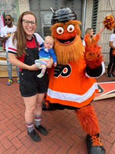 Gritty "Baptized" Kristen's baby Trudy last year. 