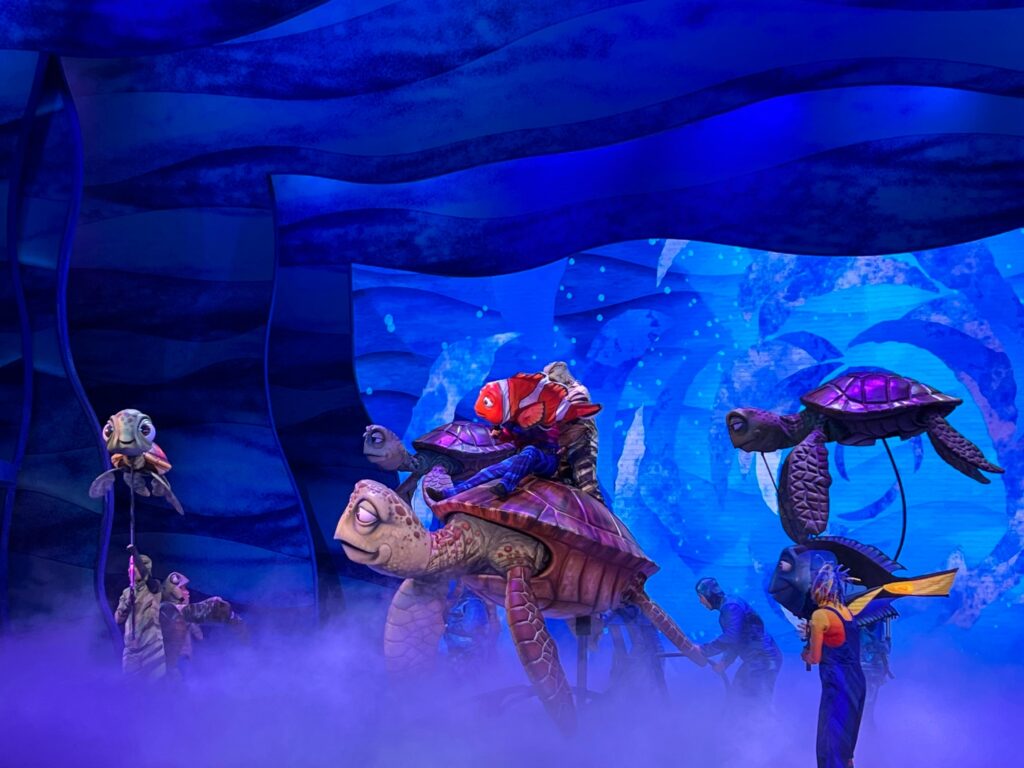 a scene from The Big Blue... and Beyond Finding Nemo Musical stage show in Animal Kingdom