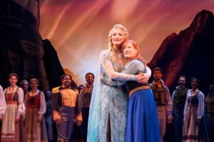 Caroline Bowman as Elsa and Lauren Nicole Chapman as Anna and Company. Frozen North American Tour.