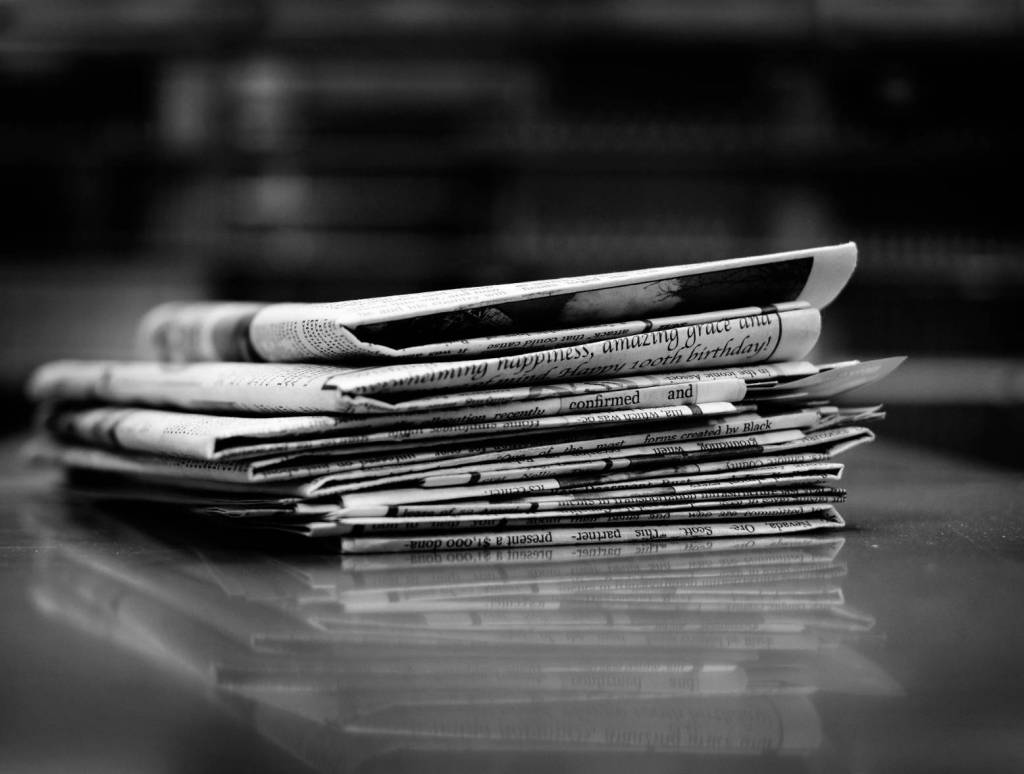 a stack of newspapers